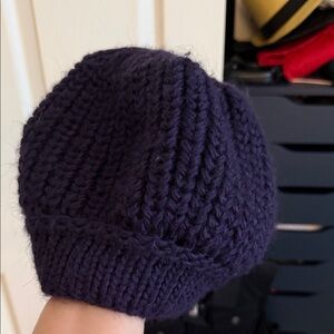 Cozy Knit Beanie in Dark Purple